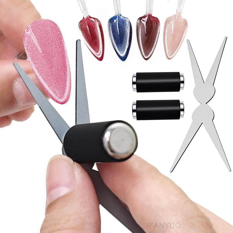 Nail Gel Polish Set - Neuer französischer Cat-Eye-Nagelmagnet, doppelköpfiges großes Y-förmiges