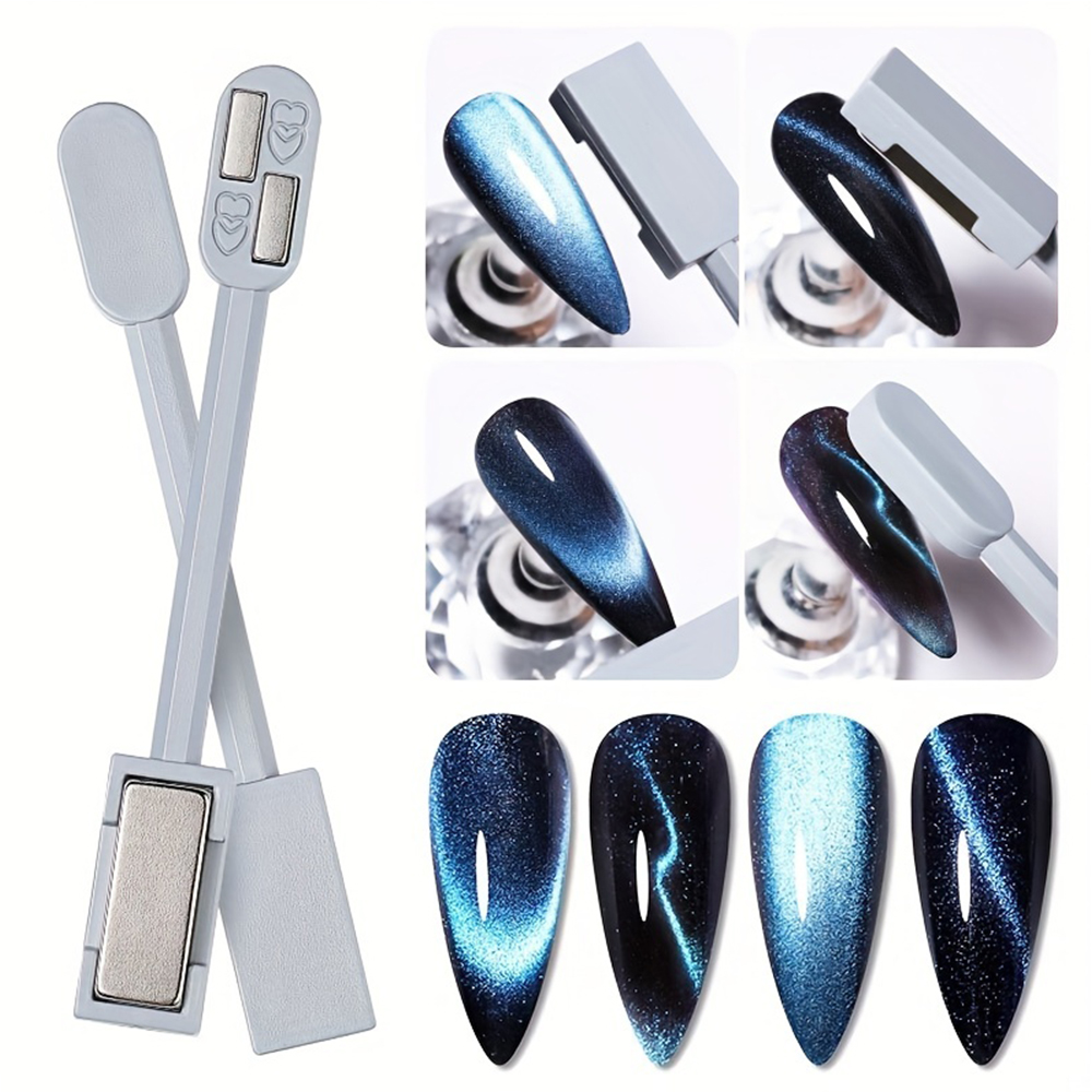 Nail Gel Polish Set - 1/2 Stück Katzenauge-Magnet-Set für Nagelkunst -