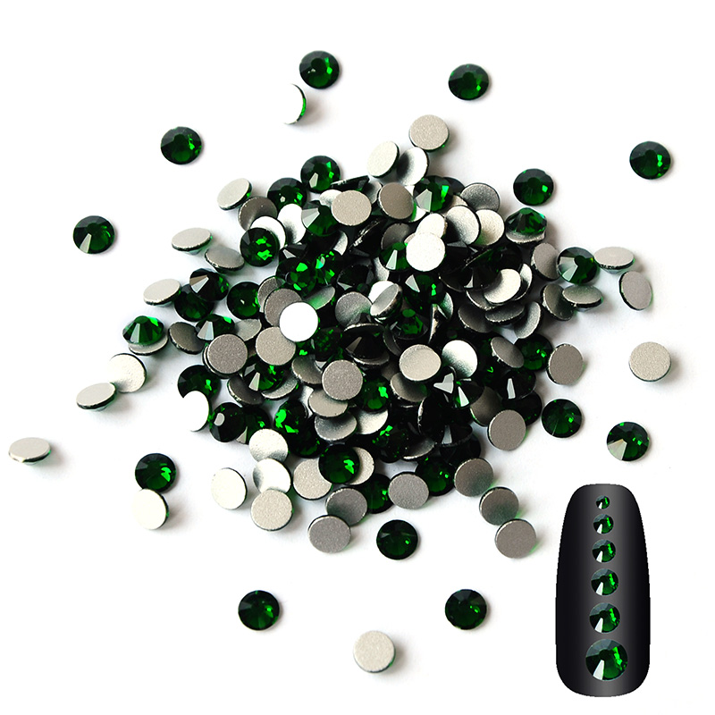 Nail Art Emerald Green - Smaragdgrüne Nagelkunst-Strasssteine 4A Flache Rückseite Nicht-Heißfixierbare
