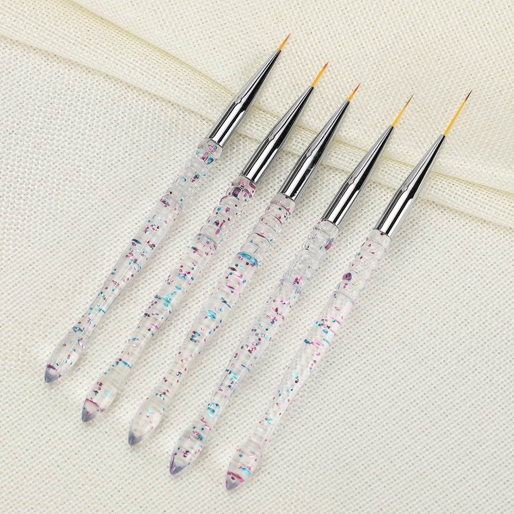 Nail Gel Polish Set - 5-teiliges professionelles Nail-Art-Pinselset für Gel-Lackierung, ultrafeine