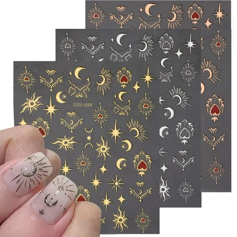 Nail Art Rose Gold - 3 Blatt, 1 Packung, 3D-Aufkleber, Nägel,