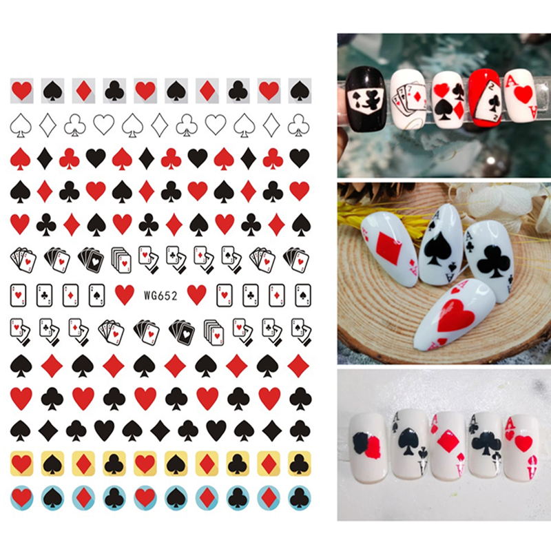 Nail Art France - 3D Poker Design Nagel Kunst Aufkleber