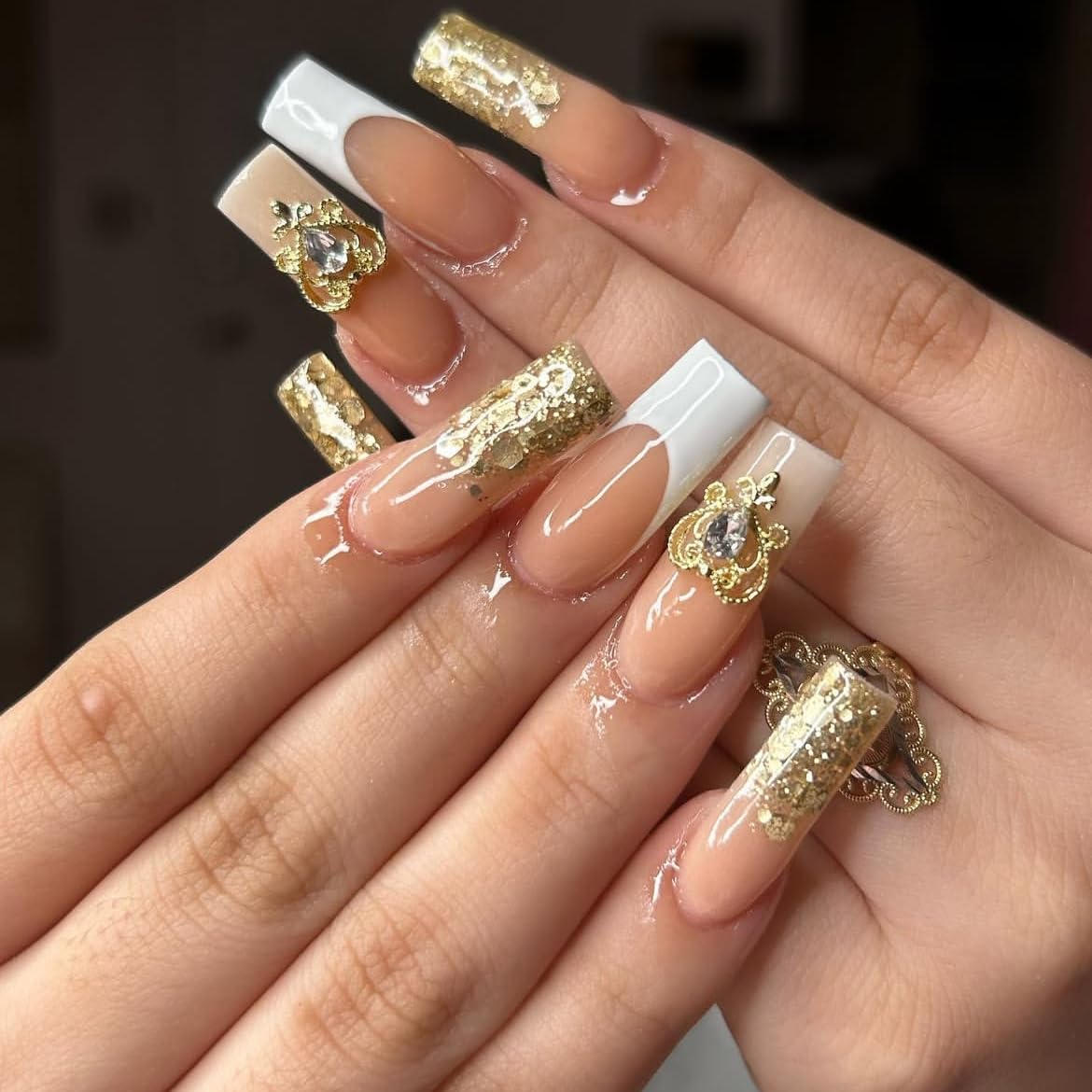 48 Stück 3D Gold Y2K Bulk Art  – Nail Art Rose Gold Bewertung und Preis