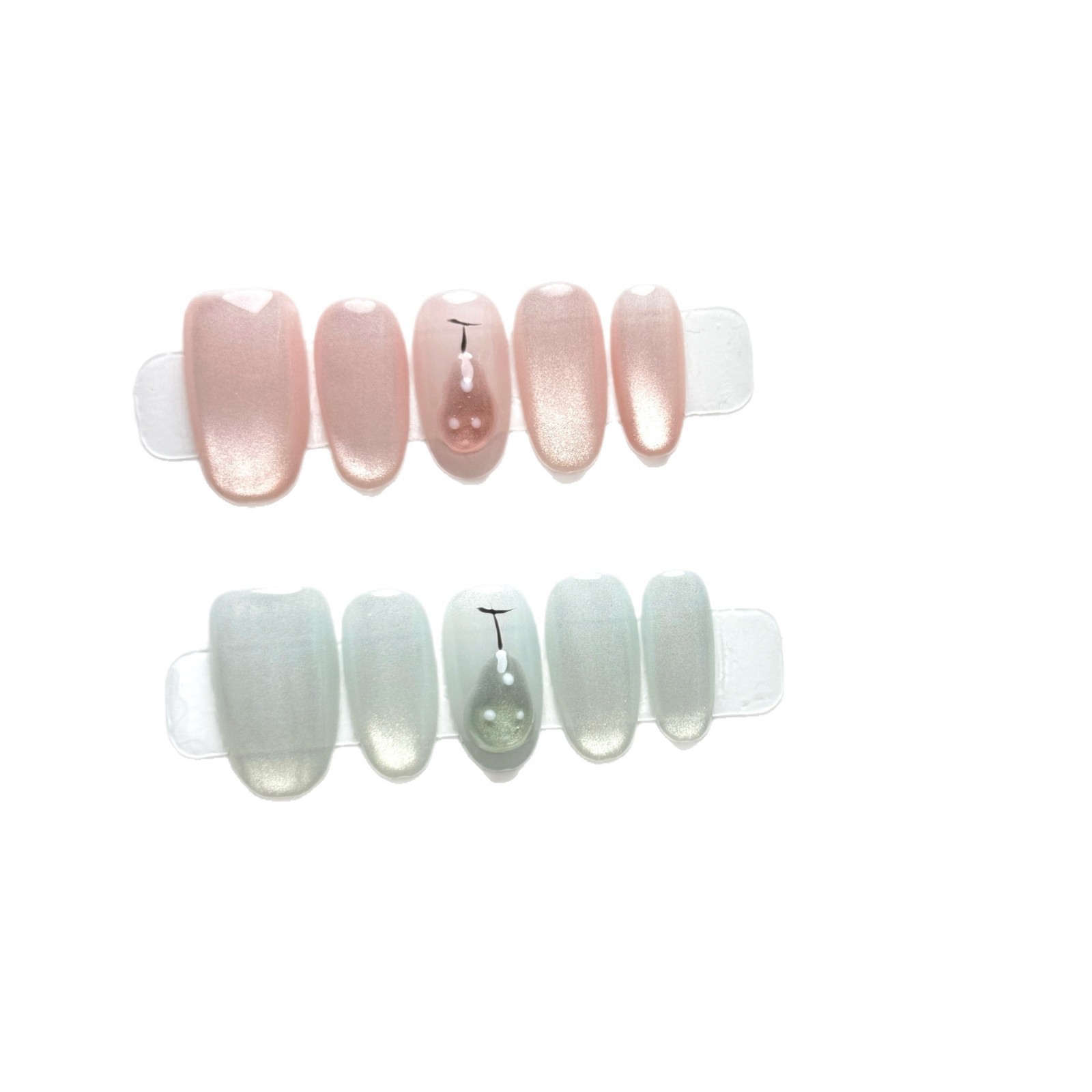 10 Stück handgemachte kurze ov – Nail Art Full Cat Eye Bewertung und Preis