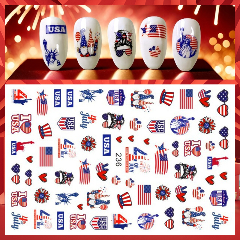 1 Blatt 4. Juli Nagelaufkleber – Nail Art France Bewertung und Preis