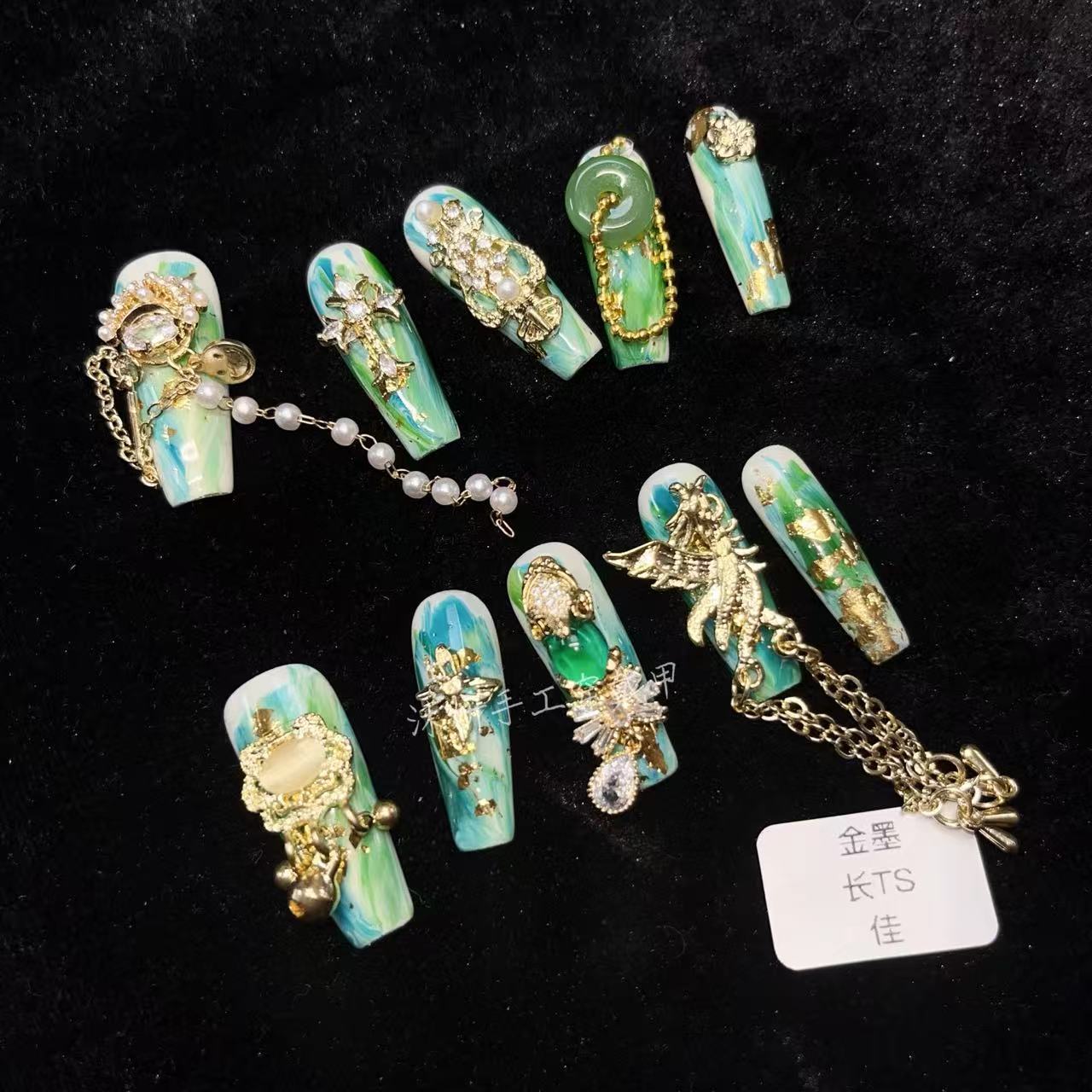 Luxuriöse Smaragdgrüne Aufkleb – Nail Art Emerald Green Bewertung und Preis