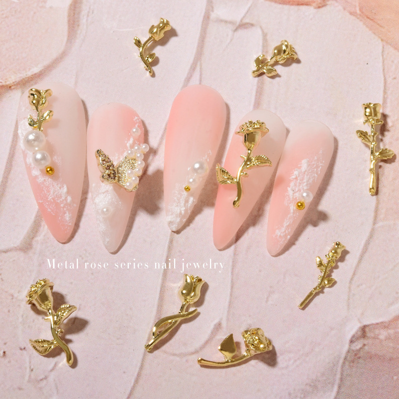 10 Stück 3D Rose Nail Art Orna – Nail Art Rose Gold Bewertung und Preis