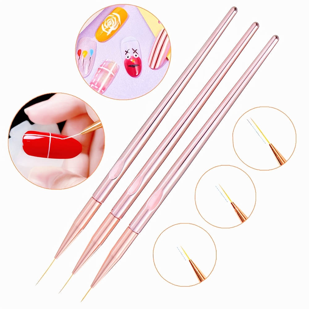 3-teiliges Nail-Art Pinsel-Set – Nail Art Rose Gold Bewertung und Preis