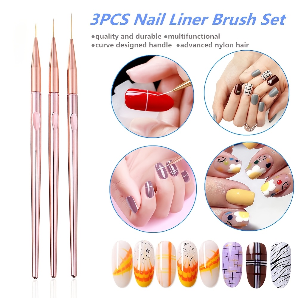 3-teiliges Nail-Art Pinsel-Set – Nail Art Rose Gold Bewertung und Preis