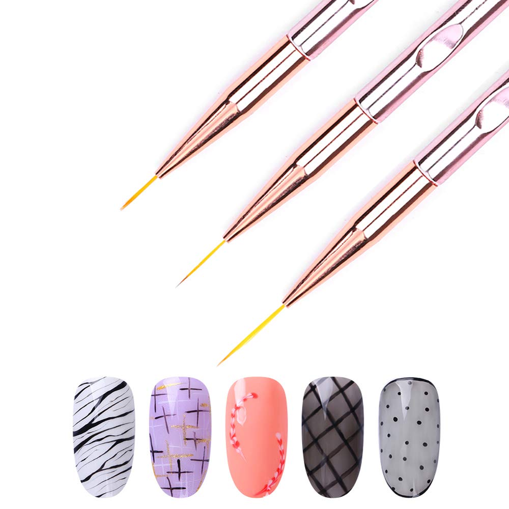 3-teiliges Nail-Art Pinsel-Set – Nail Art Rose Gold Bewertung und Preis