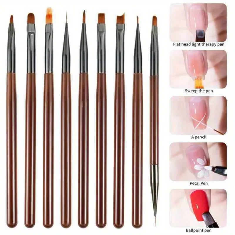 9-teiliges UV-Gel Nagelpinsel- – Nail Art Ombre Bewertung und Preis