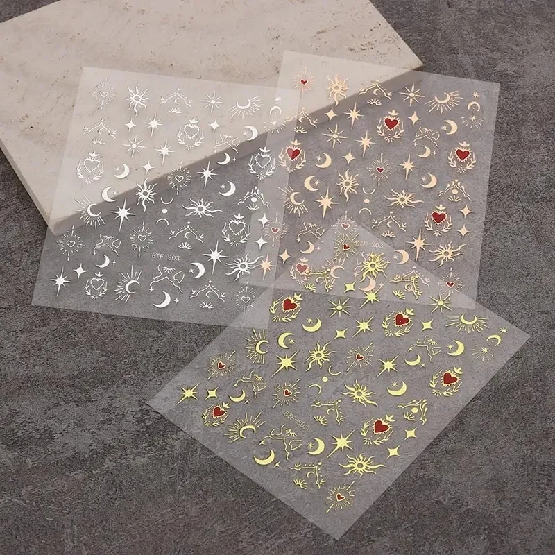 3 Blatt, 1 Packung, 3D-Aufkleb – Nail Art Rose Gold Bewertung und Preis