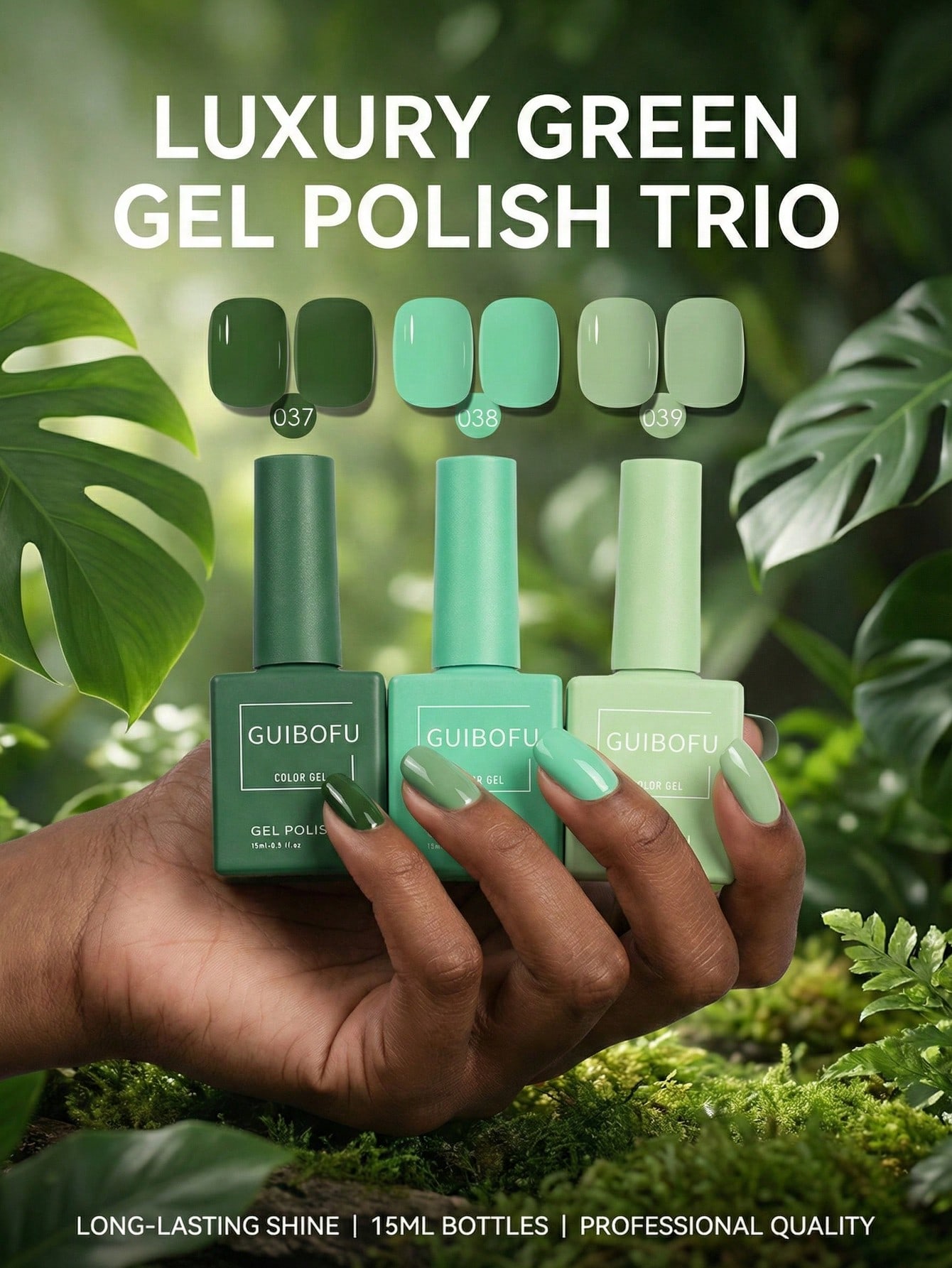 3er-Set 15ml Waldgrüner Gel-Na – Nail Art Emerald Green Bewertung und Preis
