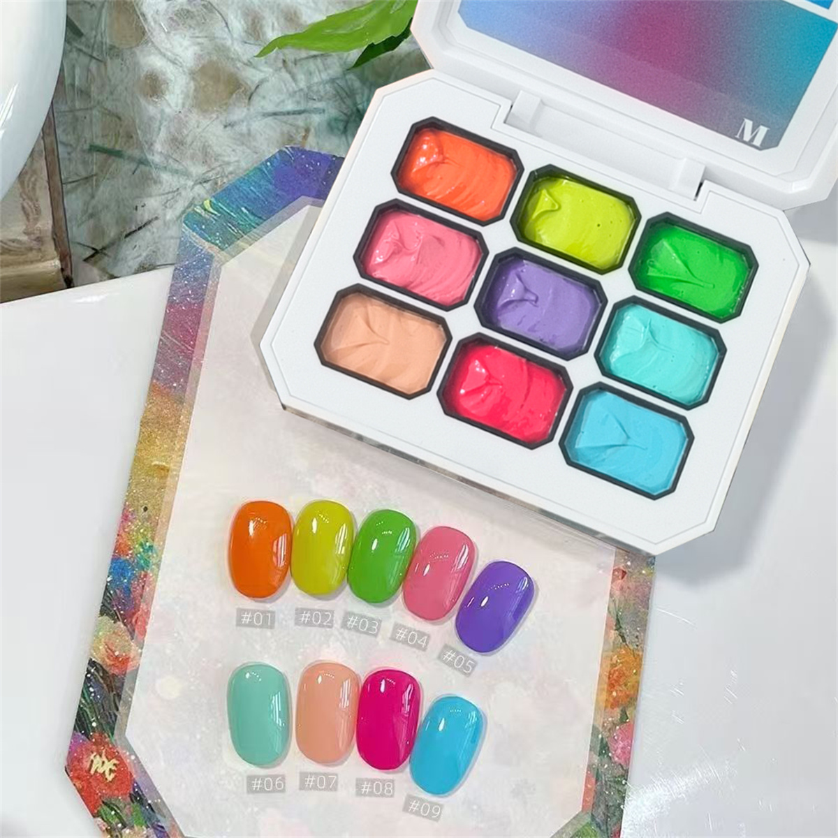 1 Stück 9-farbiger, fester Nag – Nail Art Halal Bewertung und Preis