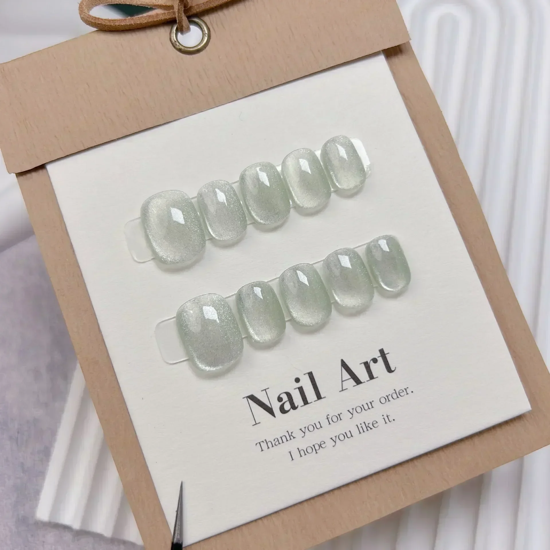 10 Stück kurze handgemachte he – Nail Art Full Cat Eye Bewertung und Preis